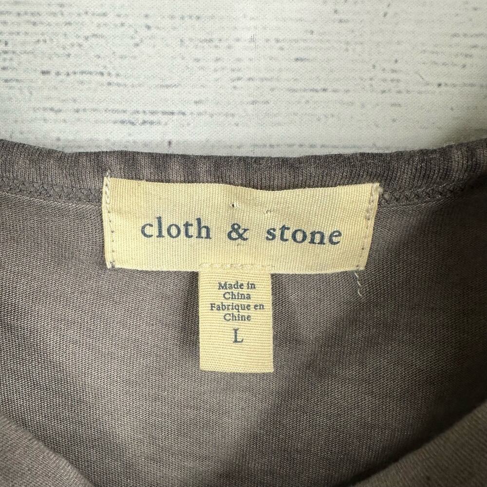 Cloth & Stone Womens size Large Cold Shoulder Midi Dress Gray Beachy Coastal - Picture 8 of 9